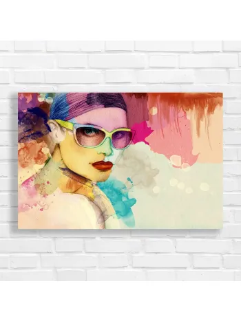 Vibrant Watercolor Woman Fashion Canvas Print