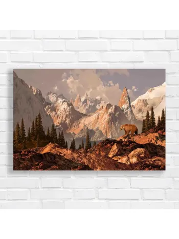 Majestic Bear Mountain Landscape Canvas Print