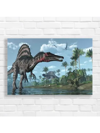 Majestic Spinosaurus Jungle Scene Canvas Print