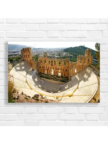 Ancient Athens Theatre Greek Ruins Canvas Print