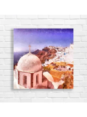 Santorini Village Canvas Print | Aegean Paradise Art