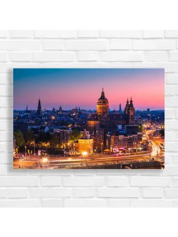 Amsterdam Skyline Twilight Canvas Print