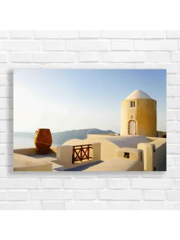 Santorini Sunset Charm Canvas Print