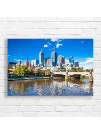 Melbourne Cityscape River View Canvas Print
