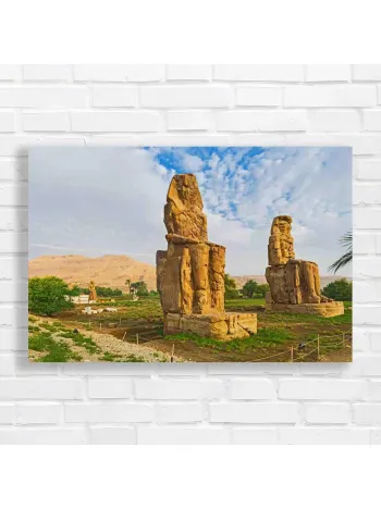 Ancient Colossi of Memnon Egyptian Canvas Print