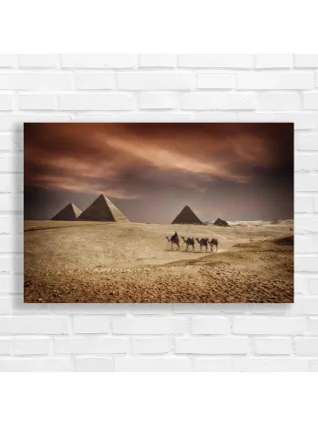 Ancient Egypt Camel Caravan Pyramid Canvas Print