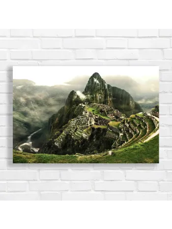 Machu Picchu Peru Andes Mountain View Canvas Print