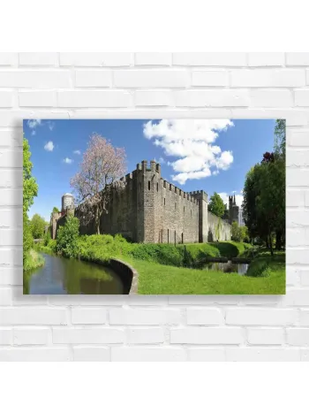 Historic Castle & River Wall Canvas Print