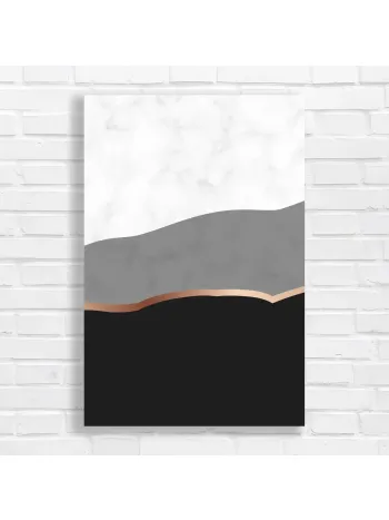 Abstract Marble & Rose Gold Mountain Canvas Print